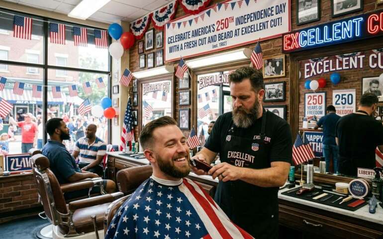 Celebrate America’s 250th Independence Day With a Fresh Cut and Beard at Excellent Cut